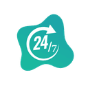 Works on any device 24/7 icon